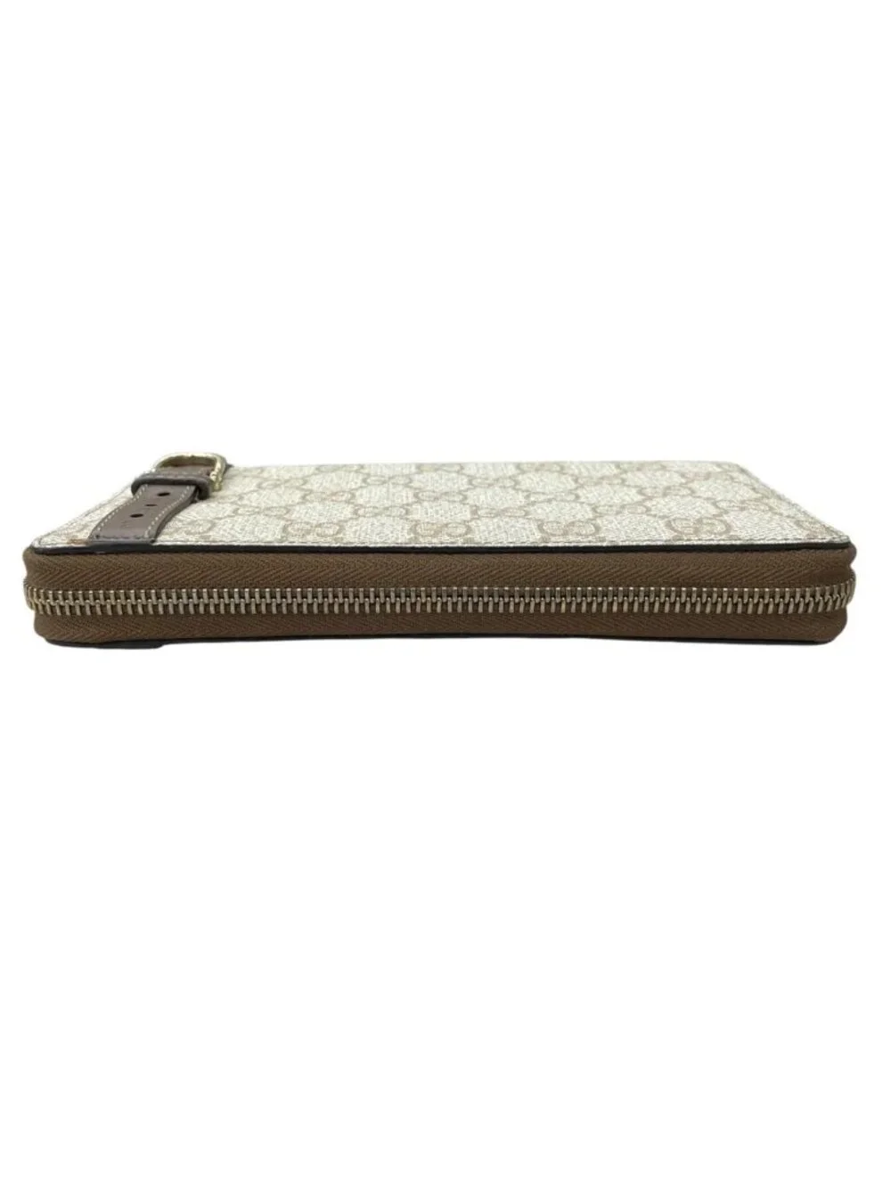 Gucci Zip Around Wallet GG Supreme Belt Beige